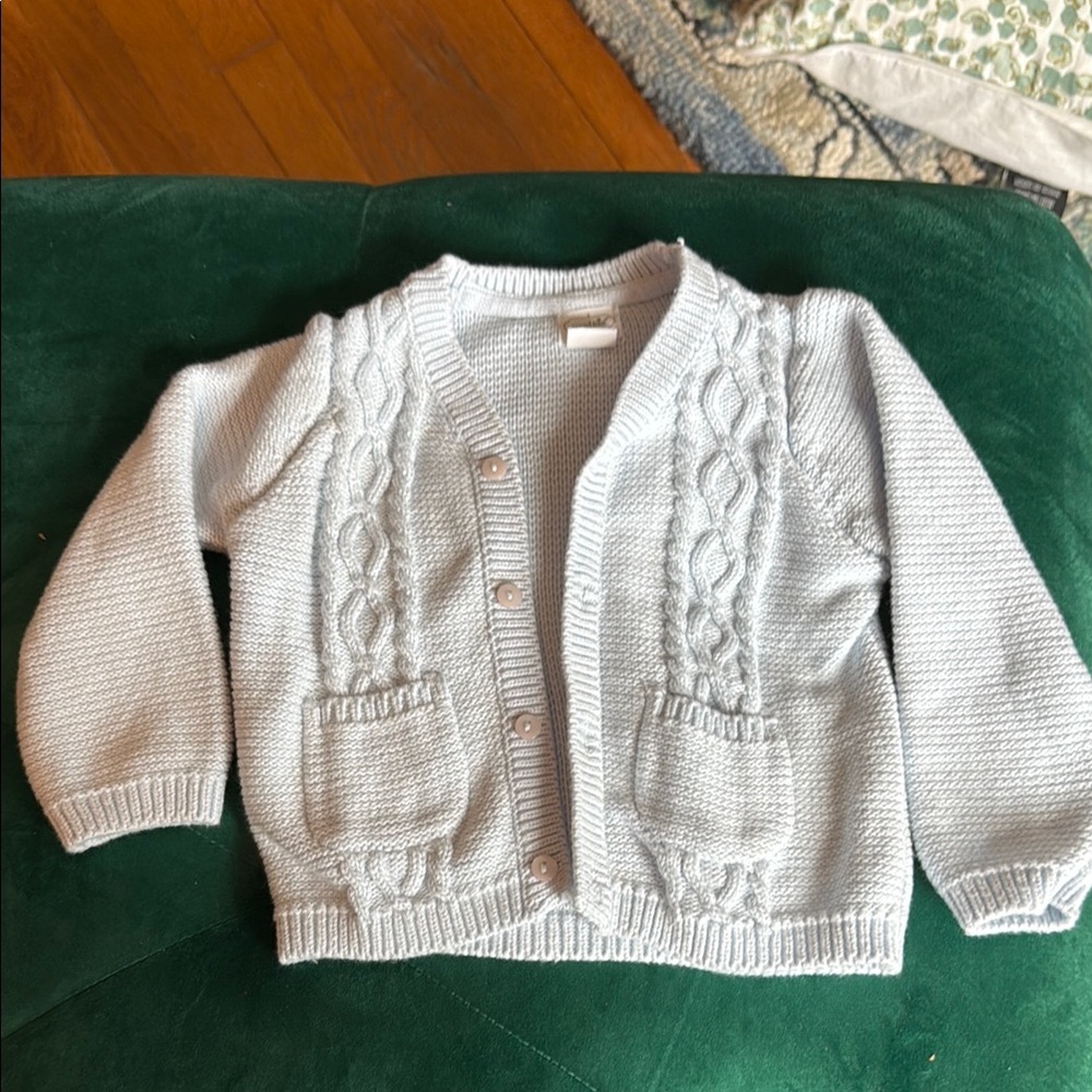 Mud Pie Light Blue Cable Knit Sweater